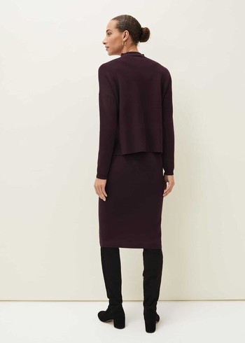 Phase Eight Laureated Co-Ord Skirts Burgundy Canada | XJVDZY-507